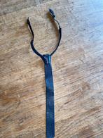 Vintage kleine zwarte leren stropdas van 24 cm, Kleding | Heren, Stropdassen, Effen, Verzenden, Zwart, Vintage