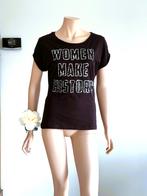 Astrid Black Label Statement Tee  Pailletten  M (valt klein), Manches courtes, Taille 36 (S), Comme neuf, Noir