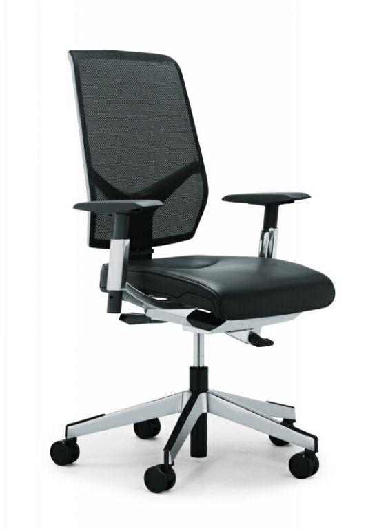 Giroflex 68 Executive lederen bureaustoel, Huis en Inrichting, Bureaustoelen, Zo goed als nieuw, Bureaustoel, Zwart, Ergonomisch