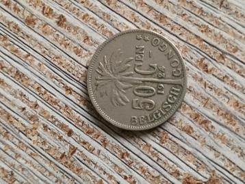 Belgisch congo 50cent beschikbaar voor biedingen