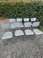 8 formica stoelen met leuke wit zwart print, Huis en Inrichting, Ophalen, Zo goed als nieuw, Wit
