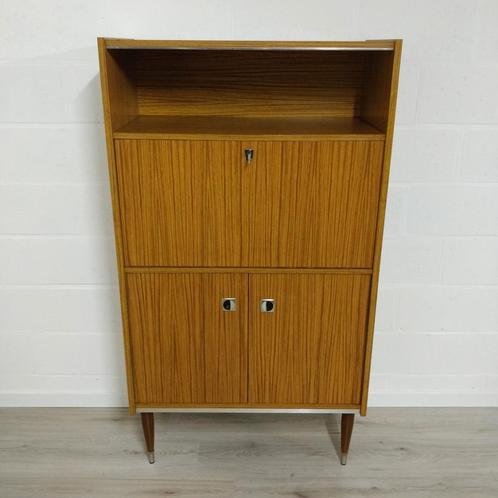 Vintage boekenkast secretaire teak, Maison & Meubles, Armoires | Secrétaires, Comme neuf, Enlèvement ou Envoi