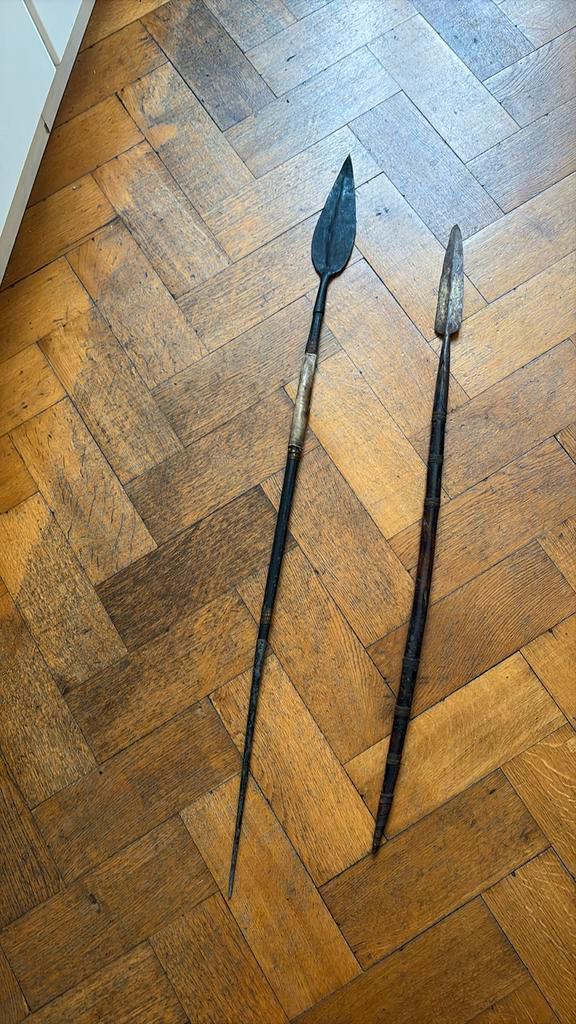 Afrikaanse speer om te vechten of te jagen, Antiek en Kunst, Kunst | Overige Kunst, Ophalen of Verzenden