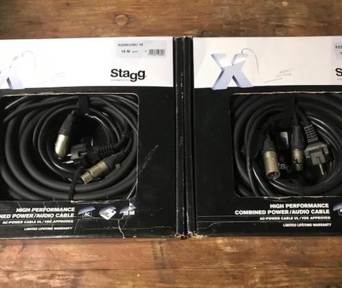 Combined audio powercable 15M (2 stuks ), Audio, Tv en Foto, Professionele apparaten, Nieuw, Audio, Ophalen