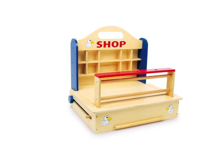 Houten supermarkt in een koffer OP=OP SINTtip, Kinderen en Baby's, Speelgoed | Houten speelgoed, Nieuw, Overige typen, Ophalen of Verzenden