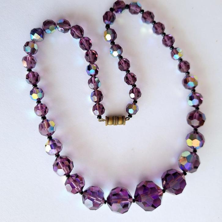 Schitterende Vintage ketting Tsjechoslowakije, jaren 1950s, Handtassen en Accessoires, Antieke sieraden, Ketting, Verzenden