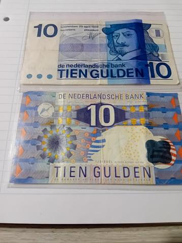 2x 10 Gulden nl, Postzegels en Munten, Bankbiljetten | Nederland, Ophalen of Verzenden, 10 gulden