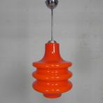 Oranje glazen Vintage hanglamp, jaren 70, Ophalen of Verzenden