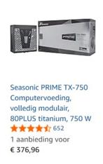 SeaSonic PRIME TX-750 750 W 80+ (Titanium !), Ophalen of Verzenden, Nieuw