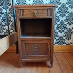 Nachttafeltje eik met roze marmeren blad, Huis en Inrichting, Ophalen, Minder dan 45 cm, 55 tot 70 cm, Zo goed als nieuw