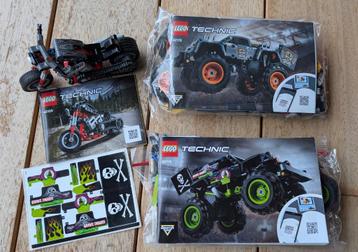 Lego 3 technics sets: moto + 2x monster-jam beschikbaar voor biedingen