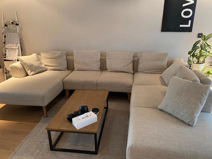 Grote zetel in beige stof van het merk Theca, Huis en Inrichting, Zetels | Zetels, Hoekbank, Stof, Ophalen