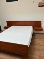 Bed 150/200 massief Teak, Huis en Inrichting, Slaapkamer | Complete slaapkamers, Ophalen, Gebruikt, Tweepersoons, Retro warm roodbruin massief teak