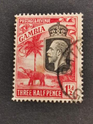 Gambia 1922/27 - Koning George V en olifant beschikbaar voor biedingen