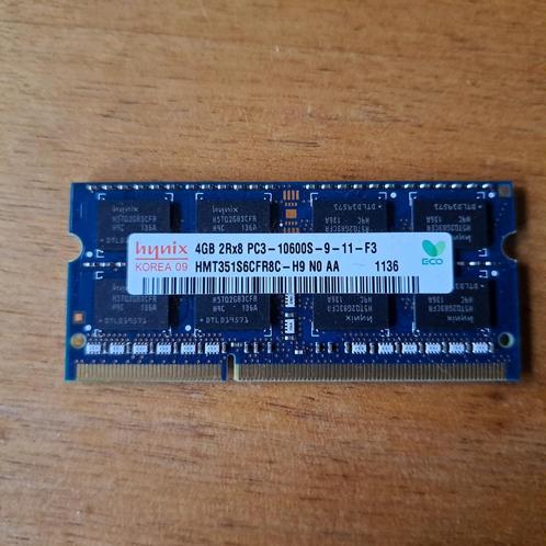 Hynix 4GB PC3-10600S Ram Geheugen, Computers en Software, RAM geheugen, Zo goed als nieuw, Laptop, 4 GB, DDR3, Ophalen of Verzenden