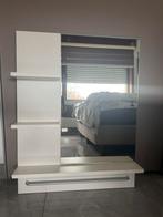 Badkamer spiegelkast met plankjes en handdoekrek – wit, Huis en Inrichting, Badkamer | Badkamermeubels, Ophalen, Zo goed als nieuw