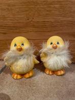 Lot de 2 poussins jaunes vintage de décoration de Pâques, Enlèvement ou Envoi, Neuf