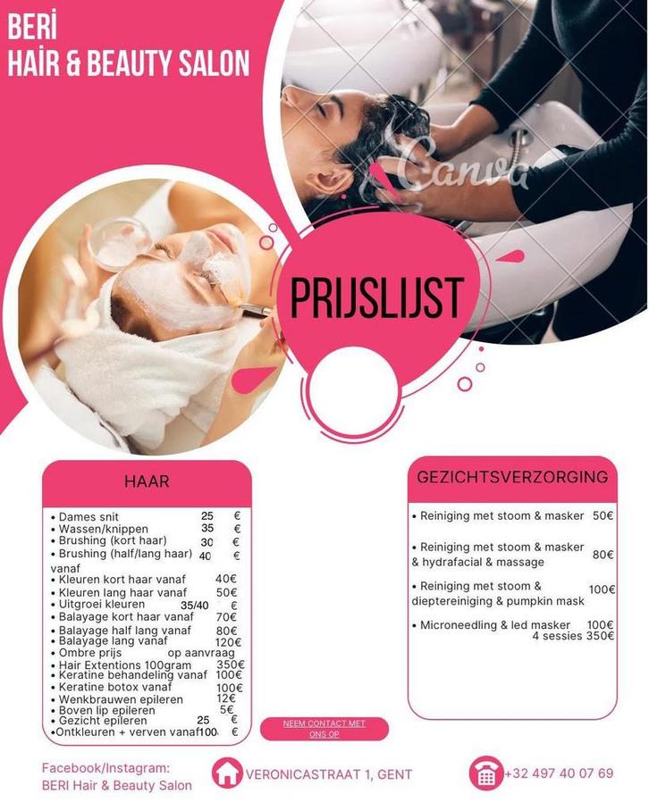 Kapsalon Wondelgem - Beauty By Beri, Divers, Divers Autre, Comme neuf, Enlèvement ou Envoi