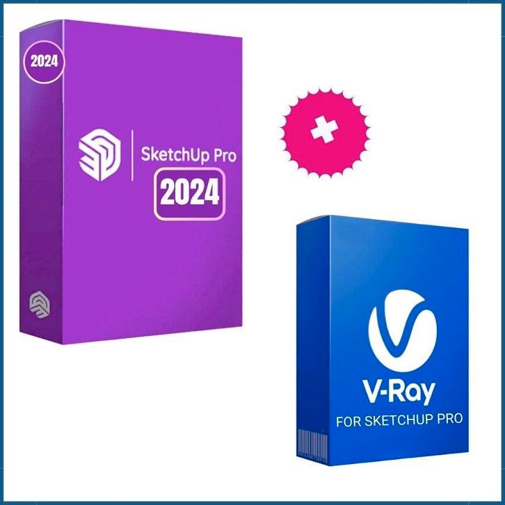 Sketchup Pro 2024 + V-Ray, Informatique & Logiciels, Logiciel d'Édition, Neuf, MacOS, Windows, Enlèvement