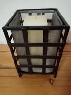 nieuw metalen kaarsenhouder met kaars 20cm/14cm, Zwart, Nieuw, Ophalen of Verzenden, Metaal