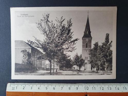 Postkaart Linkhout Kerk en Dorpplaats, Collections, Cartes postales | Belgique, Non affranchie, Limbourg, 1920 à 1940, Enlèvement ou Envoi