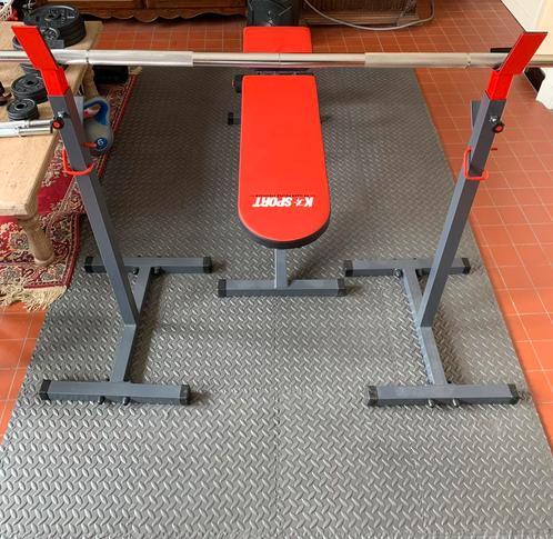 Verstelbaar halterrek en trainingsbank, Sport en Fitness, Fitnessapparatuur, Zo goed als nieuw, Ophalen