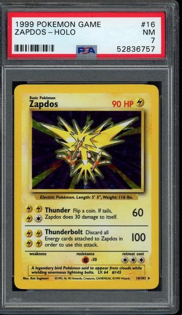 Zapdos Holo PSA 7 - 16/102 - Base Set 1999 beschikbaar voor biedingen