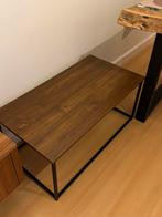 90 * 48 * 40(H)Wooden coffee table with black metal legs., Enlèvement, Comme neuf