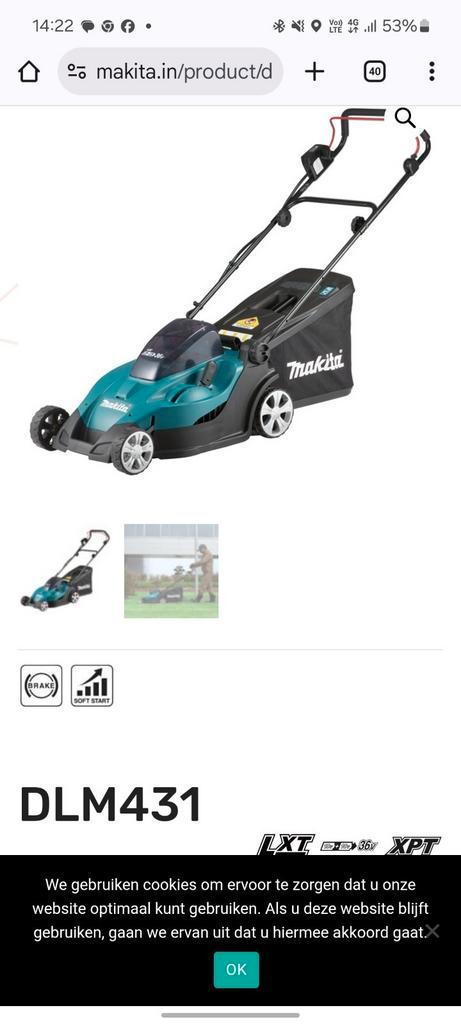 makita dlm431 accumaaier 43cm, Tuin en Terras, Grasmaaiers, Gebruikt, Ophalen