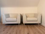 Twee witte kunstleren fauteuils - prima staat, Ophalen, Zo goed als nieuw