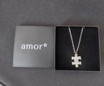 Amor letter M halsketting met hanger, Ophalen of Verzenden, Zo goed als nieuw, Met hanger