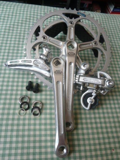 3 SHIMANO 600 Arabesque vintage voor + achter deraill +crank, Fietsen en Brommers, Fietsonderdelen, Gebruikt, Racefiets, Crankstel of Pedalen