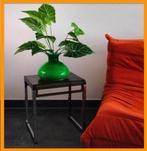 vintage design groene glazen vaaslamp, Huis en Inrichting, Ophalen of Verzenden, Glas, Minder dan 50 cm, Gebruikt