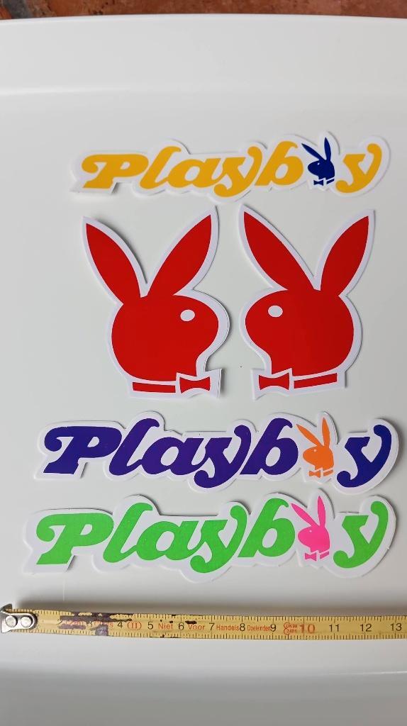 5 autocollants Playboy Bunny vintage, 2 sets différents, Collections, Autocollants, Neuf, Marque, Enlèvement ou Envoi
