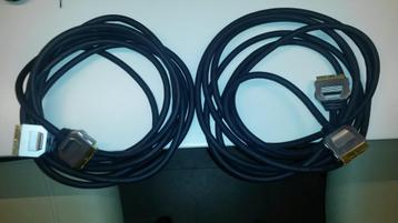 2x SCART professional home cinema kabel 5m beschikbaar voor biedingen