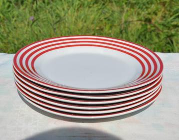 6 assiette a dessert ligne rouge maxime home beschikbaar voor biedingen