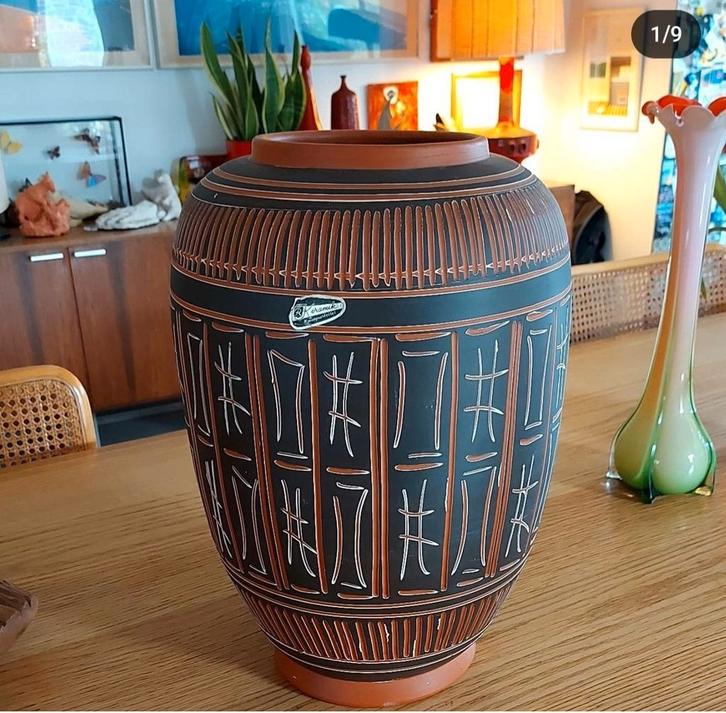 West Germany vaas maat XL, keramiek Akru Klinker, vloervaas, Antiek en Kunst, Antiek | Vazen, Ophalen of Verzenden