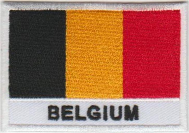 België vlag stoffen opstrijk patch embleem #2, Diversen, Vlaggen en Wimpels, Nieuw, Verzenden