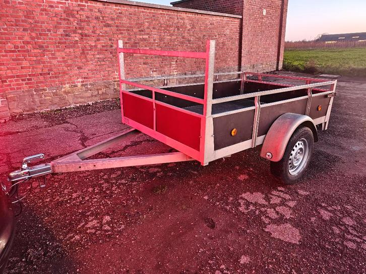 Enkelas aanhangwagen L2m B1,32m 750kg met id, Auto diversen, Aanhangers en Bagagewagens, Gebruikt, Ophalen