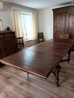 Antieke Mechelse tafel 1m50 op 1m10 met 6 stoelen, Ophalen