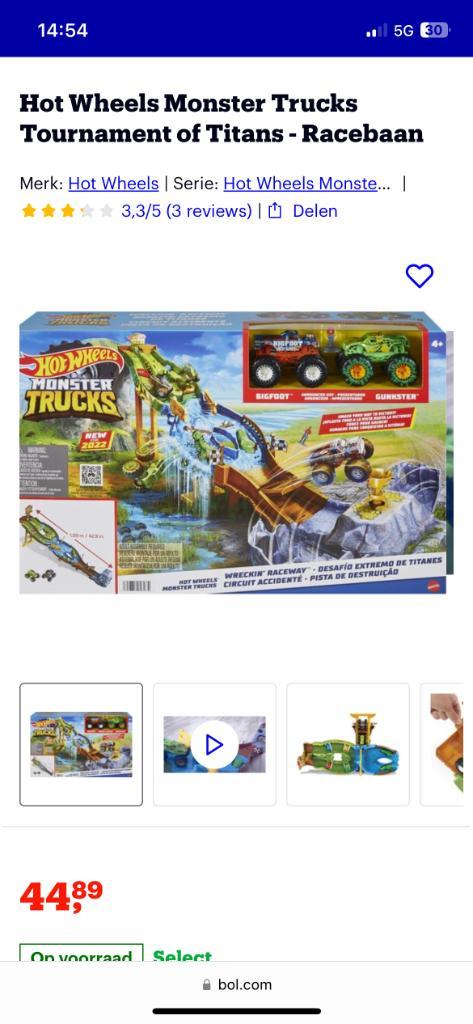 Hot Wheels Monster Trucks Tournament of Titans - Racebaan, Kinderen en Baby's, Speelgoed | Racebanen, Zo goed als nieuw, Racebaan