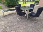 Gave eetkamerset, tafel, eetstoelen salontafel marmer look, Huis en Inrichting, Ophalen of Verzenden, Gebruikt, 4 tot 6 stoelen