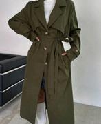 Trenchcoat, Ophalen, Zo goed als nieuw, Maat 36 (S), Groen