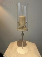 Photophore beige avec bougie (entamée mais remplaçable), Crème, Utilisé, Bougie, 25 à 50 cm