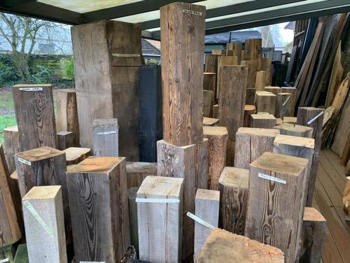 Oude karakteristieke houten zuilen, sokkels, pilaren. Recup, Huis en Inrichting, Woonaccessoires | Zuilen en Pilaren, Gebruikt