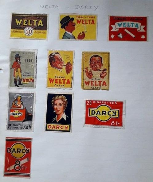 Lot van luciferdoosjes "Welta" en "Darcy", Verzamelen, Rookartikelen, Aanstekers en Luciferdoosjes, Ophalen of Verzenden
