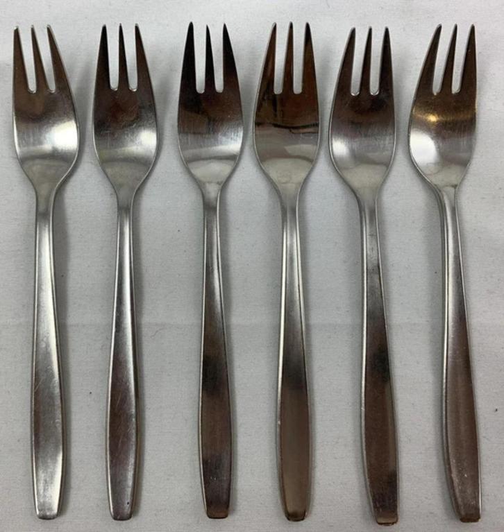 Gero Zilmeta 512 Foxtrot 6x taartvorken 14 cm gebaksvorken, Huis en Inrichting, Keuken | Bestek, Zo goed als nieuw, Verzenden