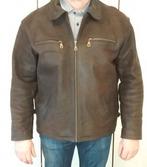 Veste brune homme en cuir XL, Enlèvement, Comme neuf, Taille 56/58 (XL), Brun
