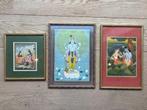 Set van 5 Indische ingekaderde originele tekeningen, Antiek en Kunst, Ophalen