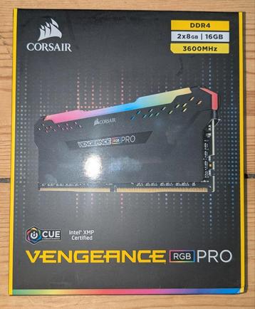 DDR4 2x8GB 3600mhz Corsair Vengeance PRO RGB, Informatique & Logiciels, Mémoire RAM, Enlèvement ou Envoi, DDR4, Comme neuf, Desktop